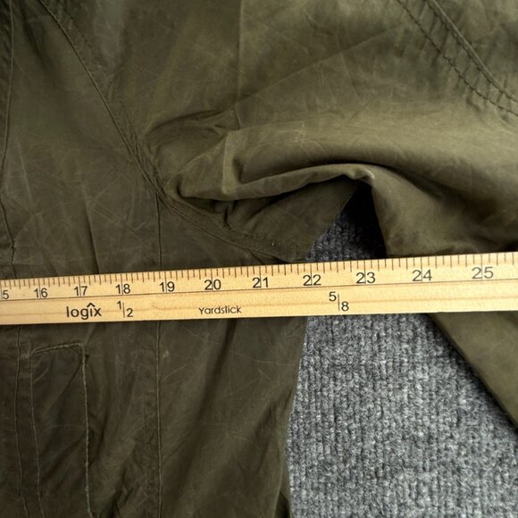 Barbour Flyweight Beadnell Parka Waxed Jacket Women Hooded Green Size 12 US - Picture 7 of 16